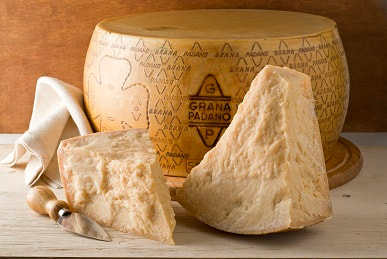 Grana Padano (Italian Parmesan cheese) type per 100g